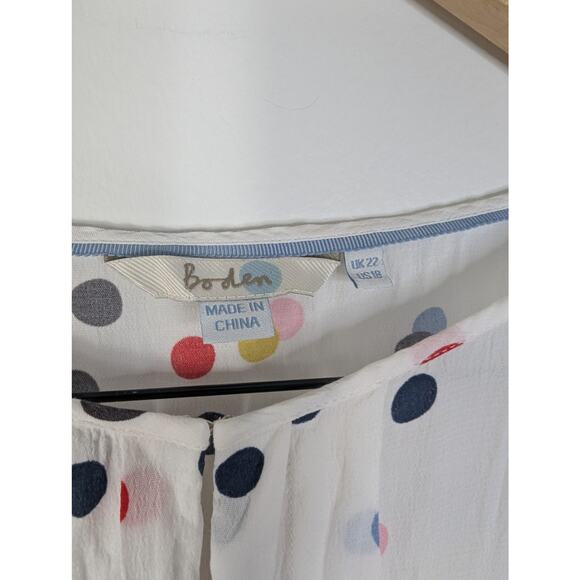 Boden Polka Dot Pleated Front Blouse - Picture 5 of 7